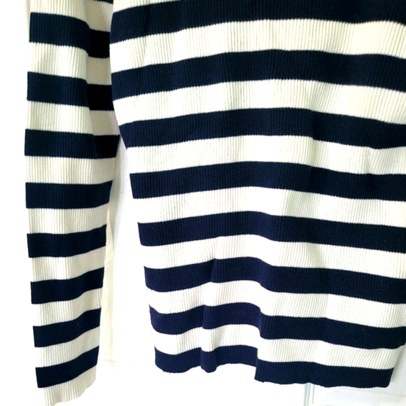 Nautica Women's 1/4 Zip Striped Sweater Top Size L - Picture 8 of 12